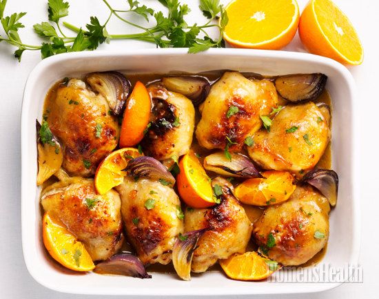 Курица с апельсинами в духовке