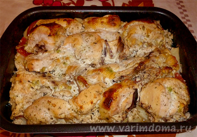 Курица в кефире в духовке