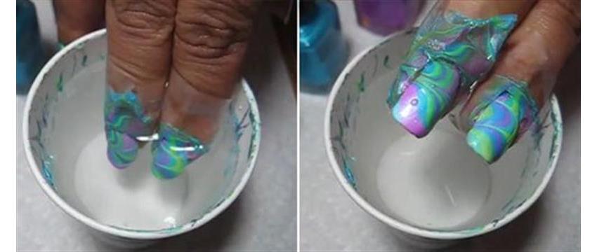 как сделать маникюр с помощью воды